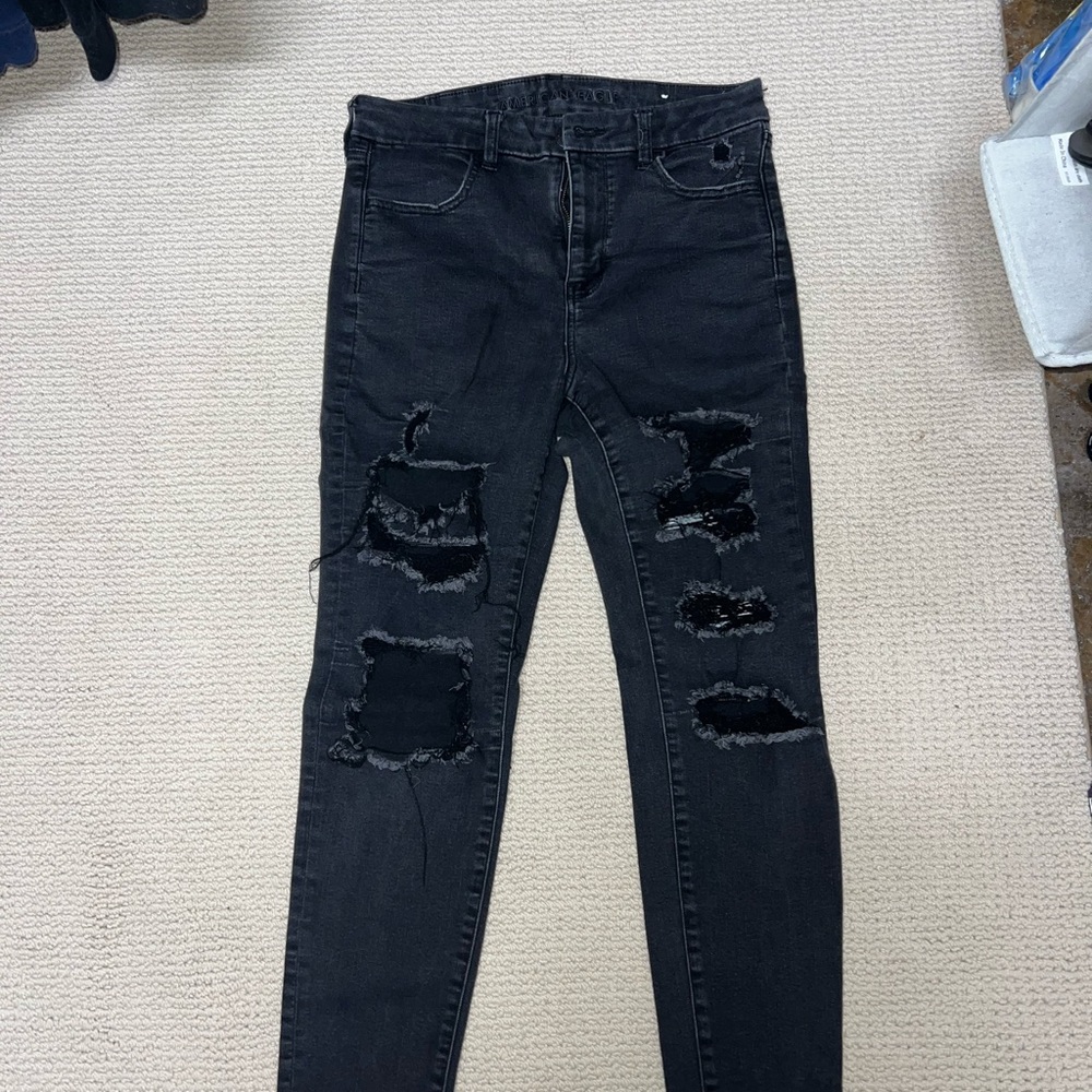 American Eagle Black Ripped Jeans